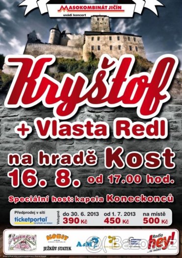 Skvělá hudba rozezvučí hrad Kost. Hvězdou večera bude Kryštof!